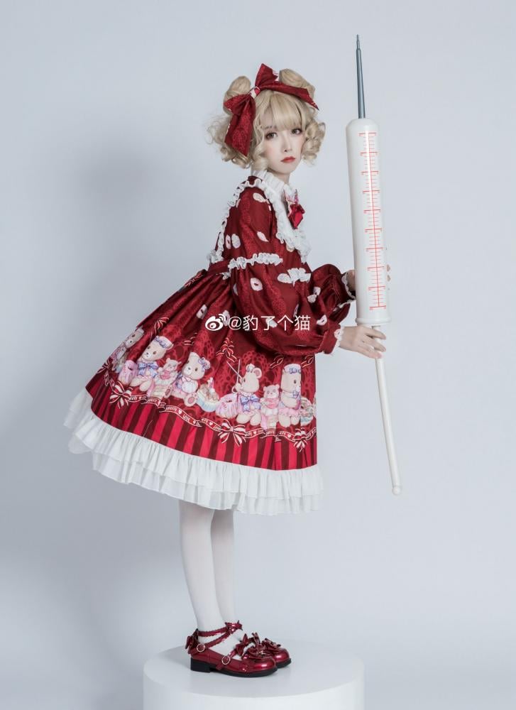 Nurse Bear Twins Lolita Dress One Piece