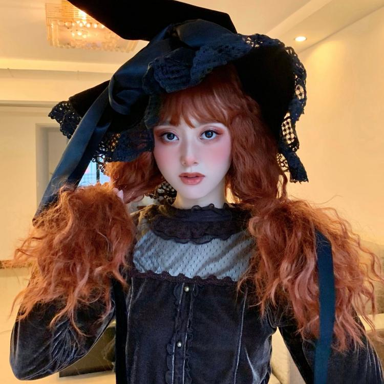 Reddish Brown Long Curly Synthetic Wig
