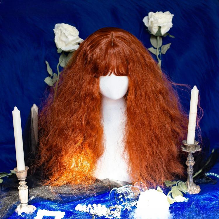 Reddish Brown Long Curly Synthetic Wig