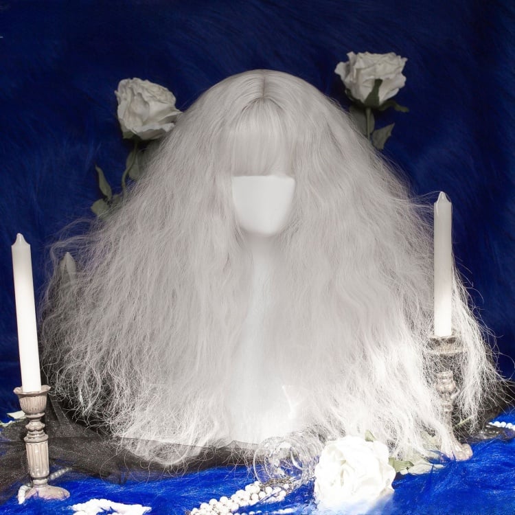 Silver-Gray Long Curly Synthetic Wig