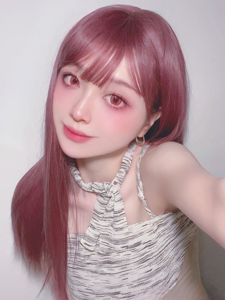 Purple Long Straight Synthetic Wig with Bangs
