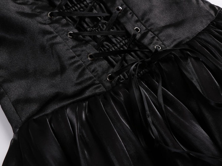 Lily of The Valley Manor Color Black Embroidery Bodice Sweetheart Neckline Strapless Lolita JSK