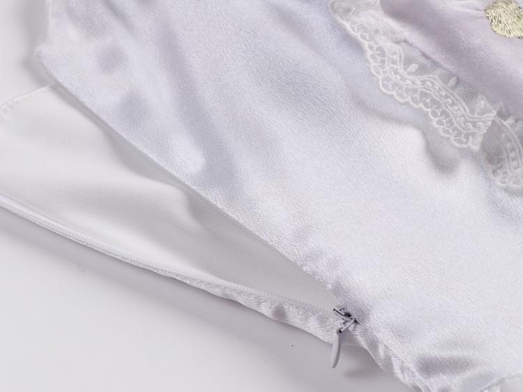 Lily of The Valley Manor Color White Embroidery Bodice Sweetheart Neckline Strapless Jumper Skirt