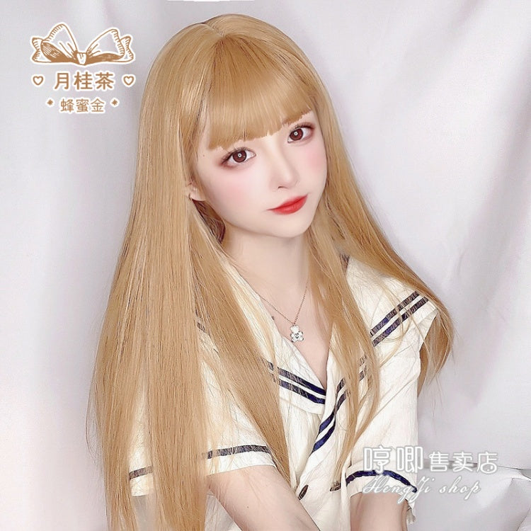 JK Golden Long Staight Synthetic Wig