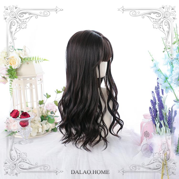 Temperature Long Wavy Curly Synthetic Wig with Air Bangs