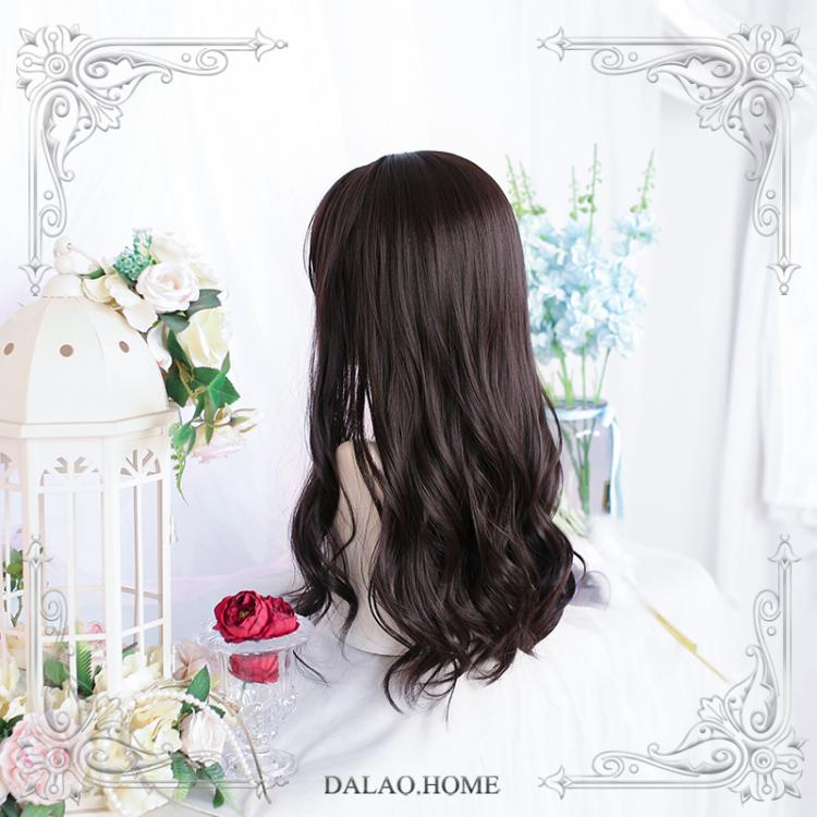 Temperature Long Wavy Curly Synthetic Wig with Air Bangs