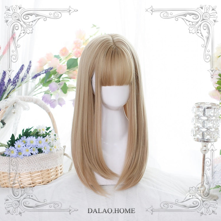 Morning Dew Long Straight Synthetic Wig with Air Bangs