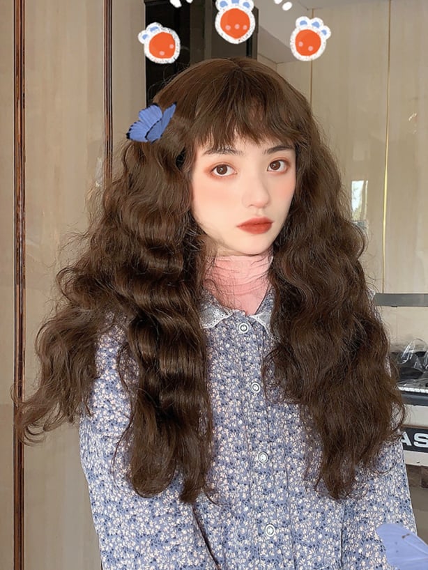 Popular Cute Wavy Wig with Bangs