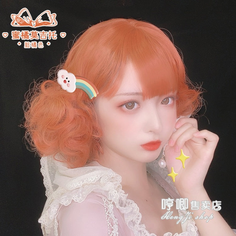 JK Double Ponytail Short Curly Synthetic Wig