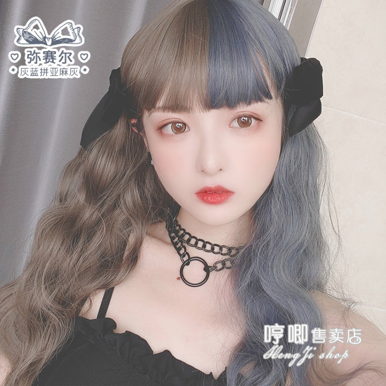 Messier Egg Roll Long Curly Synthetic Wig with Bangs