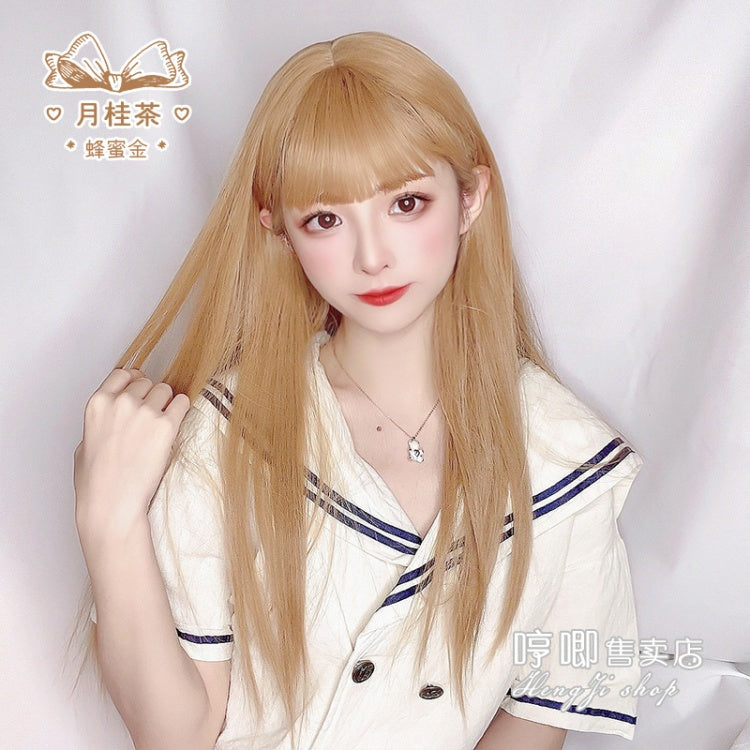 JK Golden Long Staight Synthetic Wig
