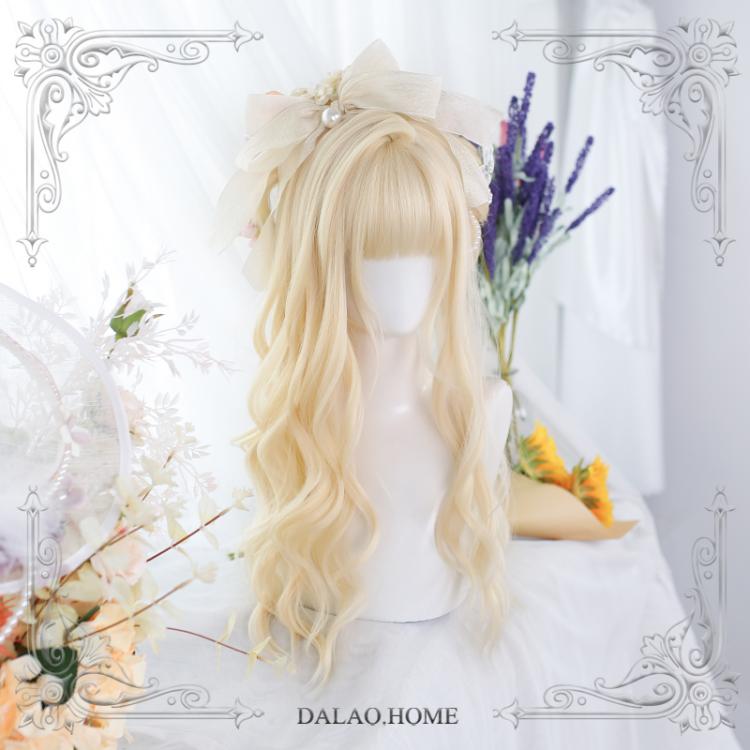 Sugar Sweet Long Curly Synthetic Wig with Bangs