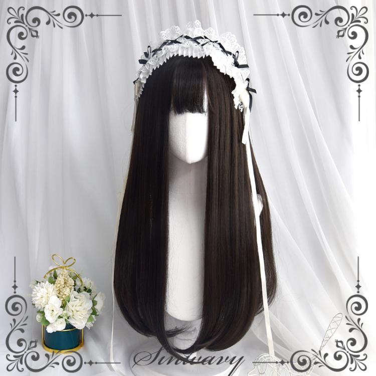Agarwood Black Long Straight Synthetic Wig