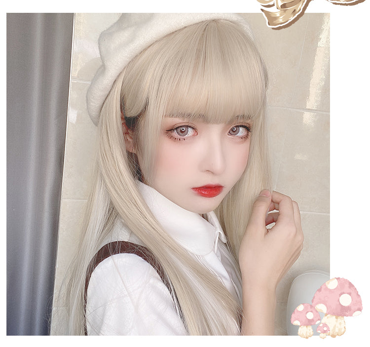 Video Game Long Straight Synthetic Wig with Bangs