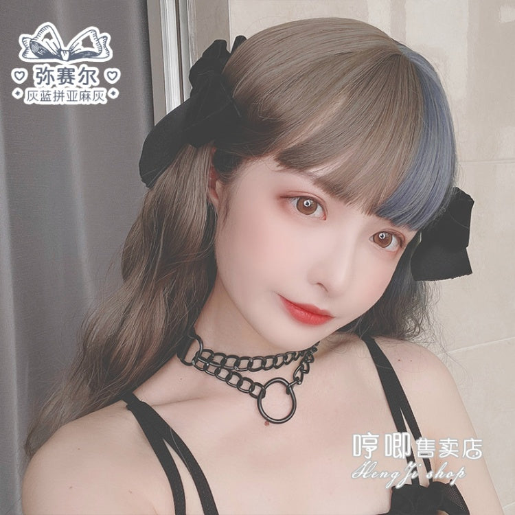 Messier Egg Roll Long Curly Synthetic Wig with Bangs