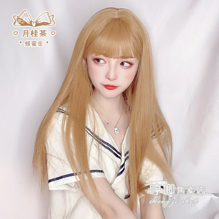 JK Golden Long Staight Synthetic Wig