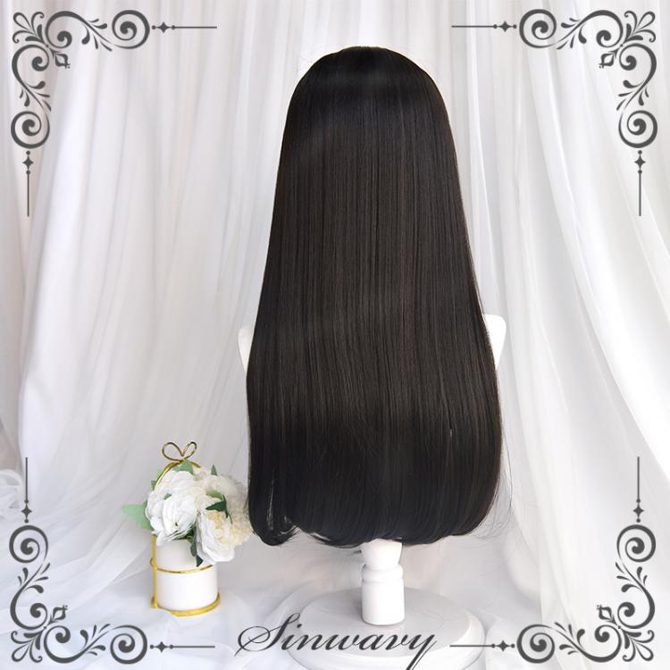Agarwood Black Long Straight Synthetic Wig