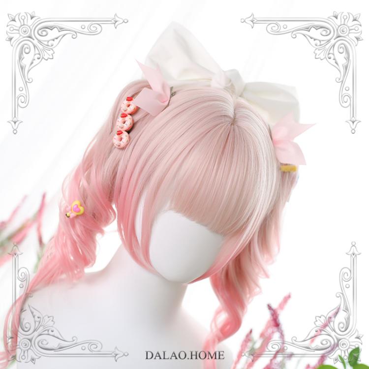 Mid-length Gradient Double Ponytail Curly Synthetic Wig