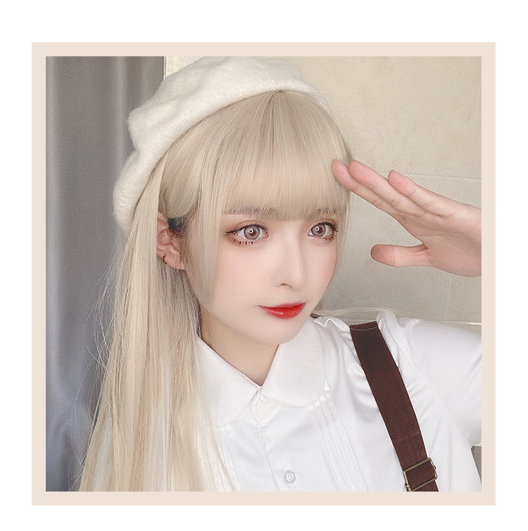 Video Game Long Straight Synthetic Wig with Bangs