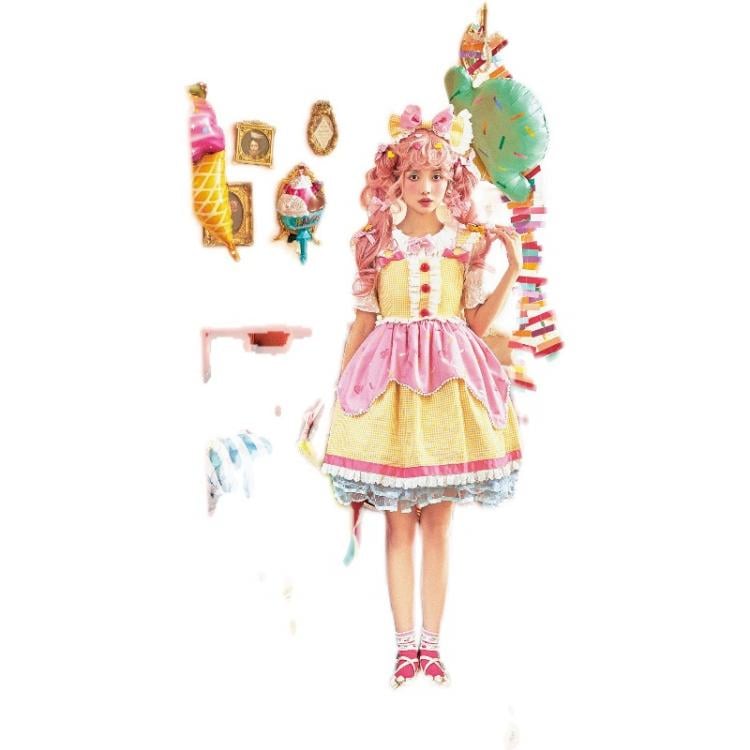 Retro Sweet Square Neckline Halter Jumper Skirt