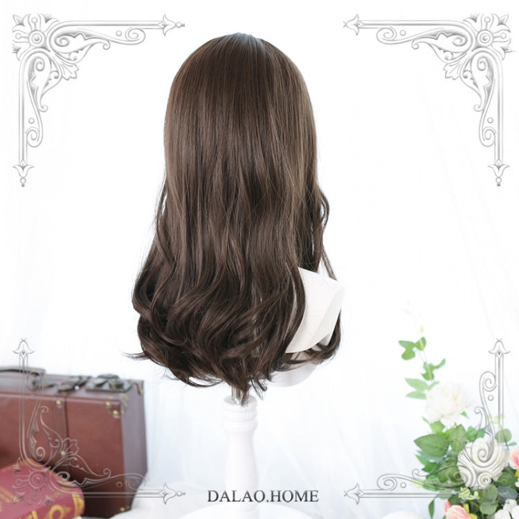 Mid-length Curly Synthetic Wig with Bangs