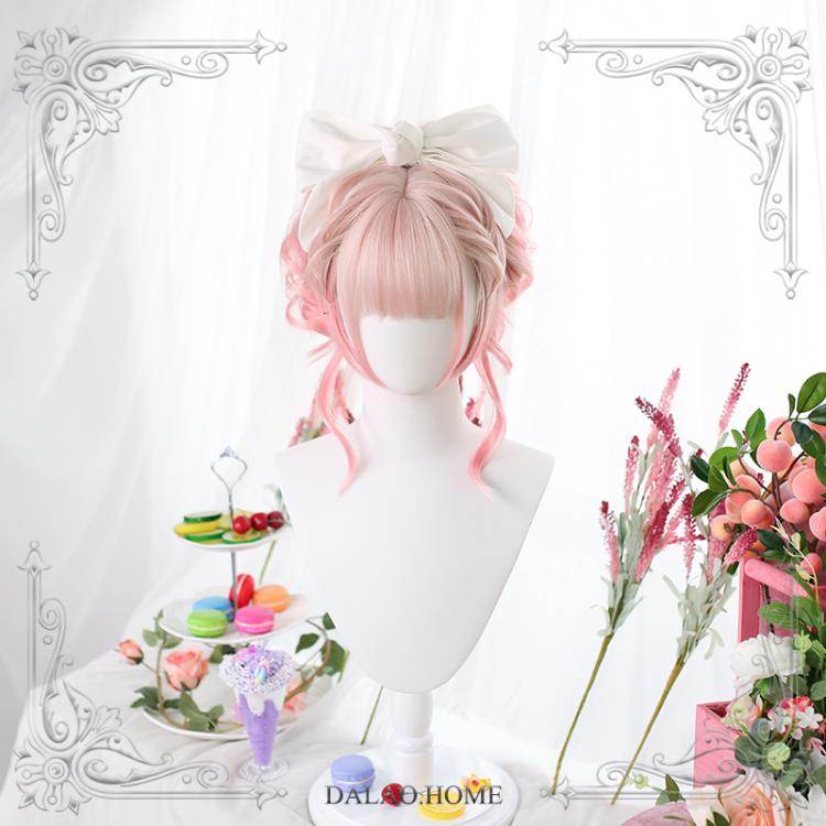 Mid-length Gradient Double Ponytail Curly Synthetic Wig