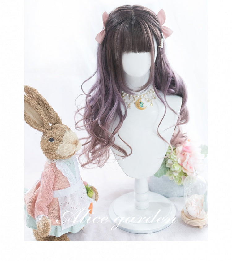 Purple Gradient Long Curly Synthetic Wig