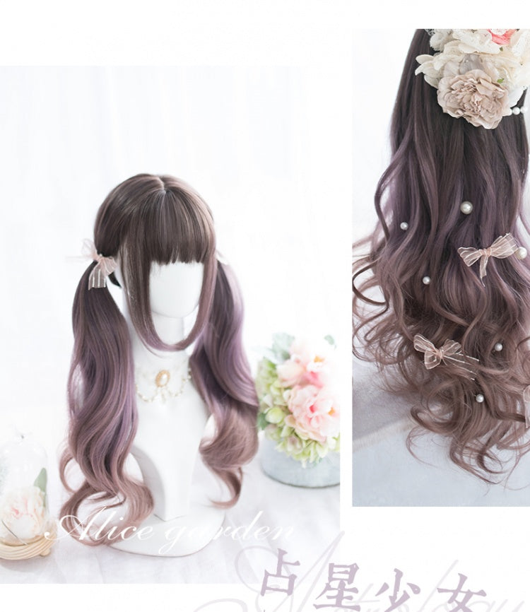 Purple Gradient Long Curly Synthetic Wig