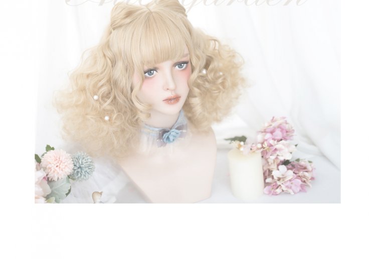 Sand Gold Short Curly Synthetic Wig