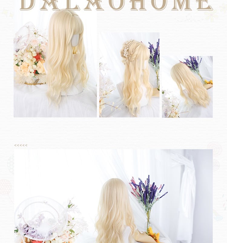 Sugar Sweet Long Curly Synthetic Wig with Bangs