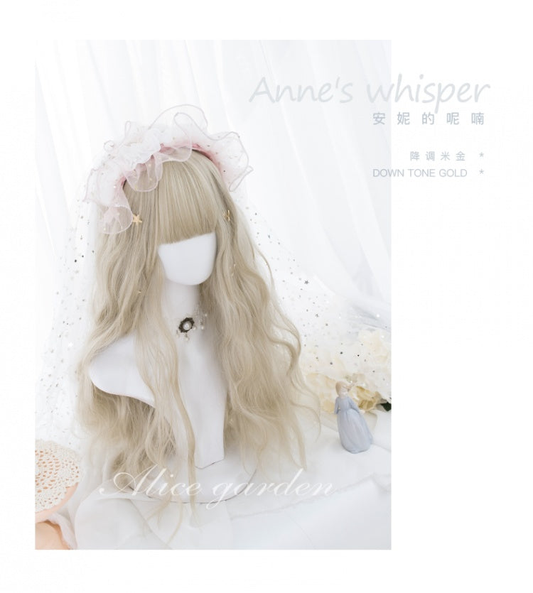 Thin Rattan Long curly Egg Roll Synthetic Wig