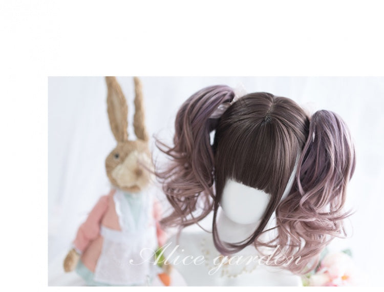 Purple Gradient Long Curly Synthetic Wig