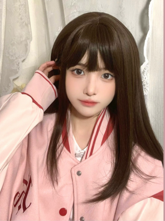 Shoulder Length Straight Brown Synthetic Wig