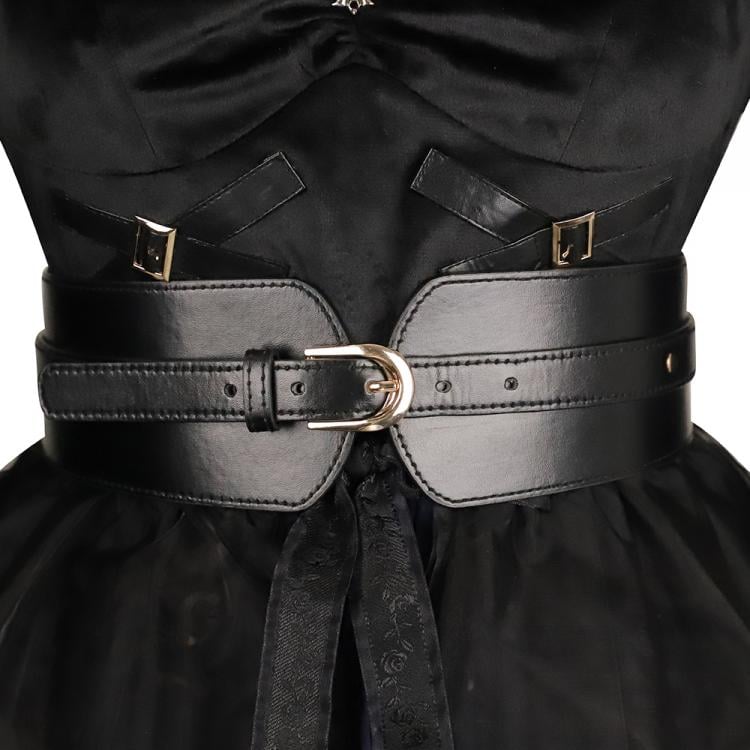 Witch Town Bat Collar Shirt / Tulle Overlay Gothic Jumper Skirt Set