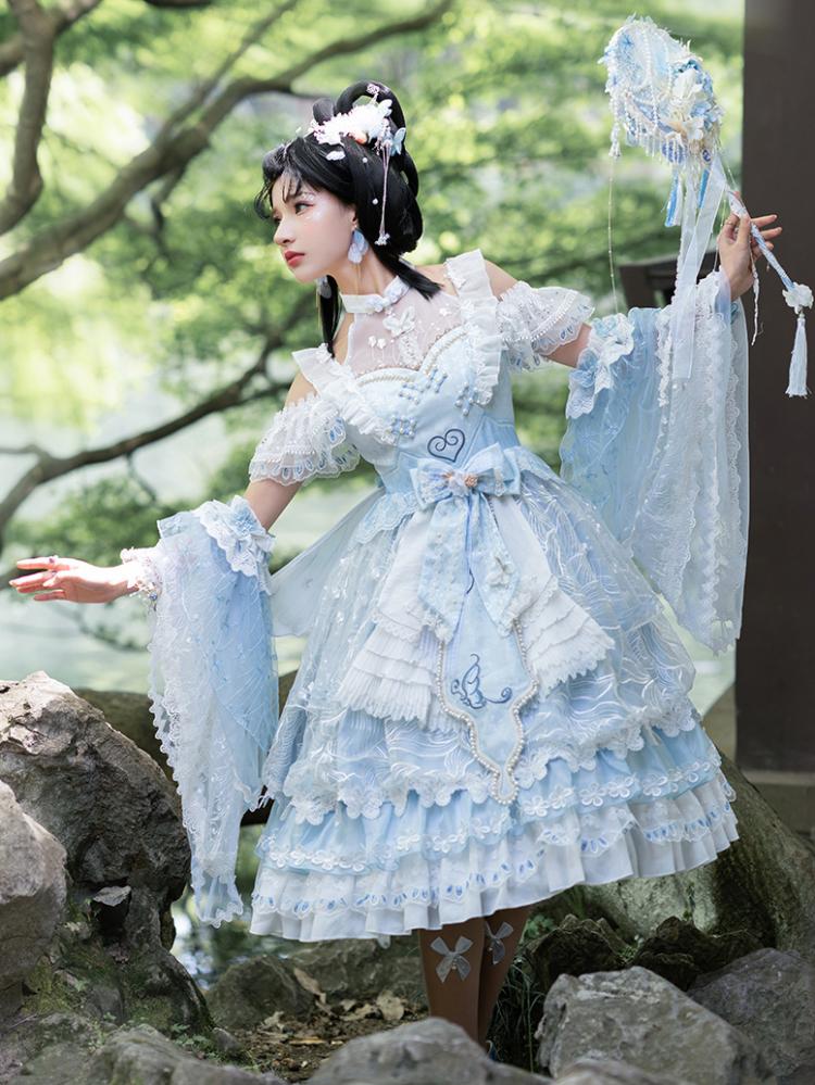 Open Shoulders Han Jumper Skirt Set