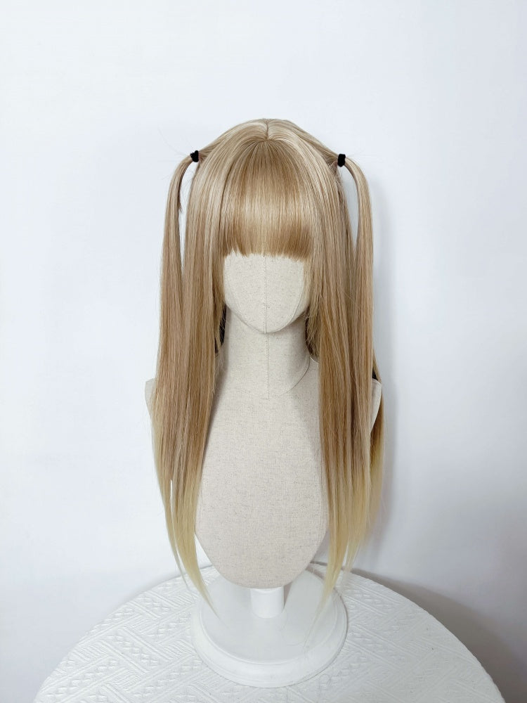 Long Straight Blonde Ombre Hair Wig