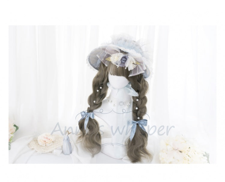 Thin Rattan Long curly Egg Roll Synthetic Wig