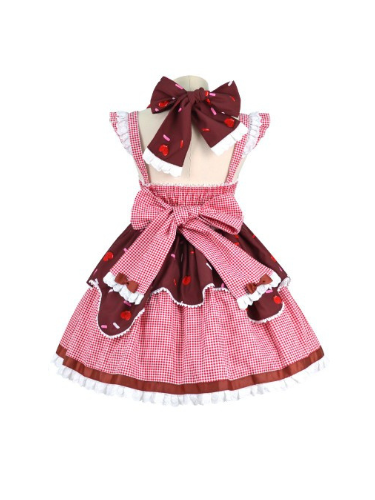 Retro Sweet Square Neckline Halter Jumper Skirt