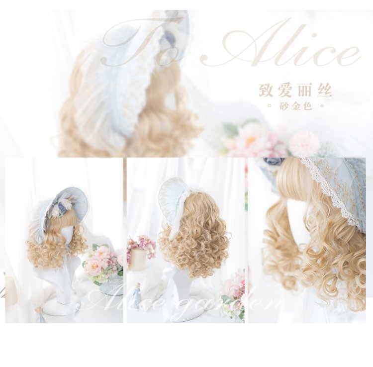 Sand Gold Short Curly Synthetic Wig