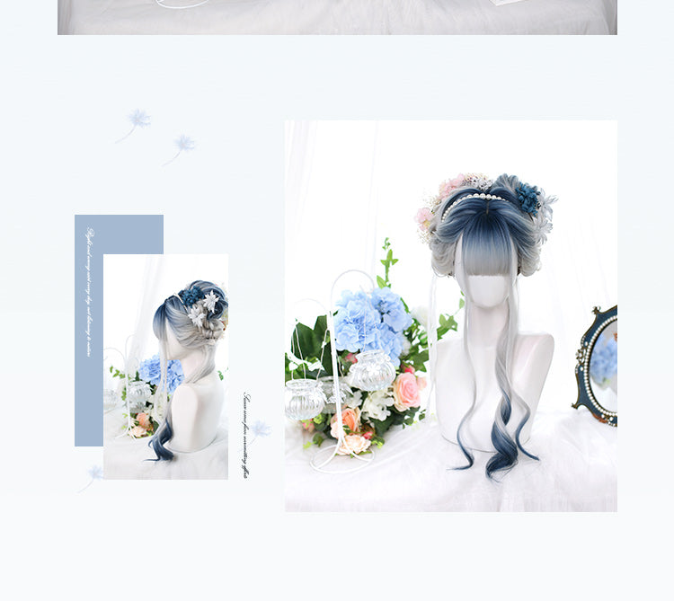 Highlights Air Bangs Long Curly Synthetic Wig