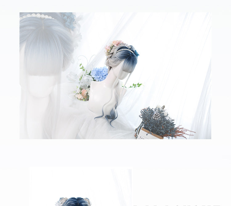 Highlights Air Bangs Long Curly Synthetic Wig