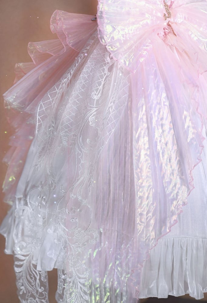Pink Gorgeous One Piece Detachable Sleeves Fairy Dress Full Set