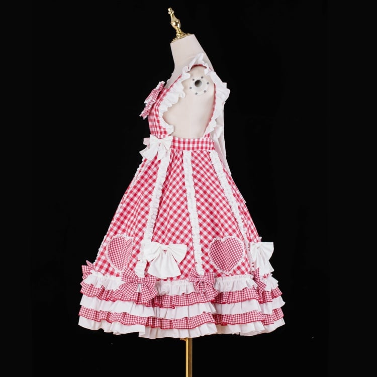 Tokyo Traveler Red Gingham Jumper Skirt