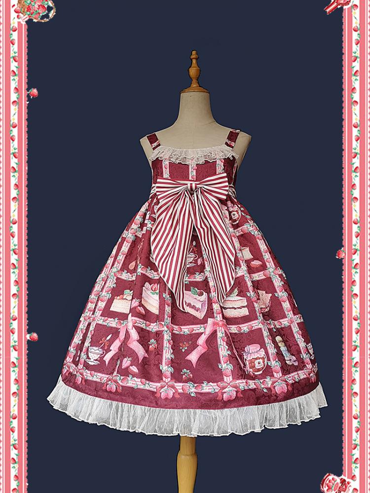 Strawberry Afternoon Tea Empire Waist Jumper Skirt I