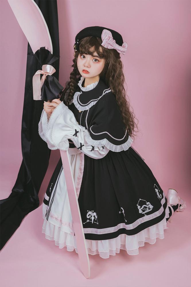 Clearance -Black Star Magician Fake Two-piece Design One Piece Full Set Size S for Bust 89cm