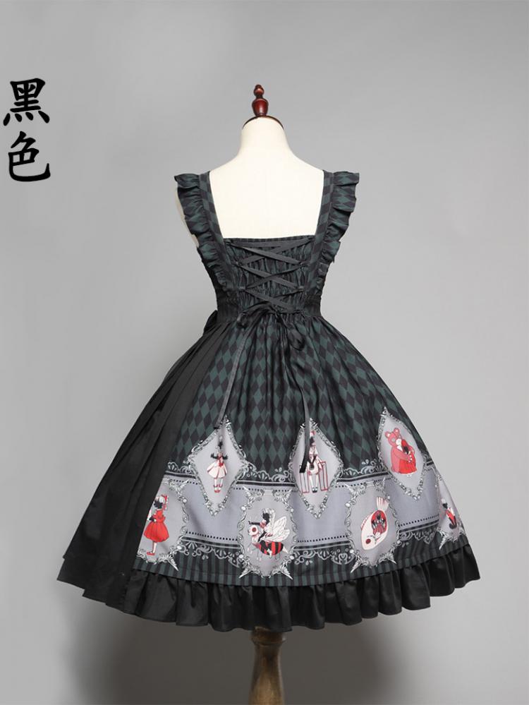 Back View of No One Lives Jumper Skirt in Black