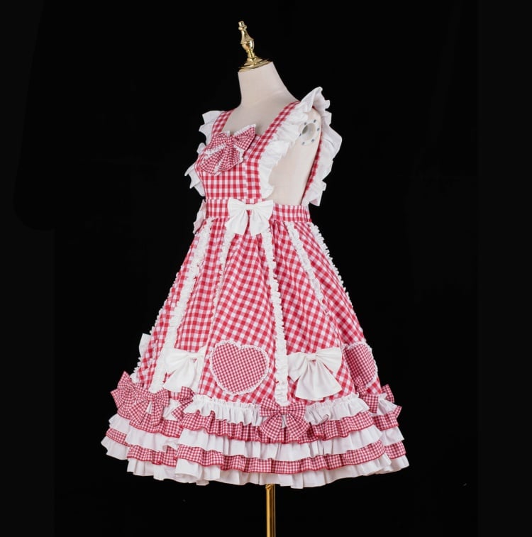 Tokyo Traveler Red Gingham Jumper Skirt