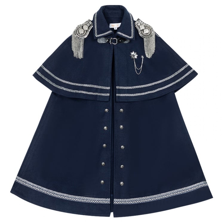 Dark Blue Military Jumper Skirt / Cape