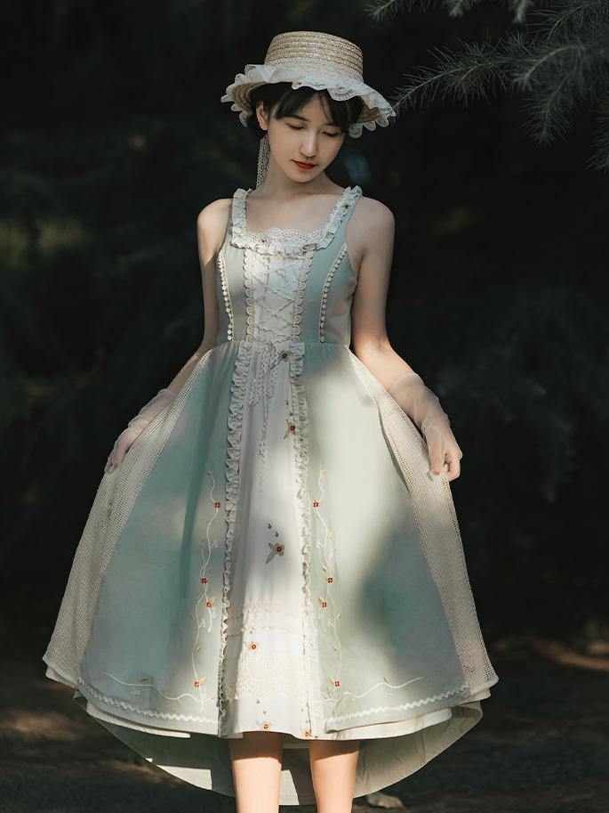 Girl's Mind Elegant Jumper Skirt / Lace Cape Set