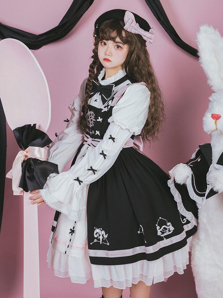 Clearance -Black Star Magician Fake Two-piece Design One Piece Full Set Size S for Bust 89cm